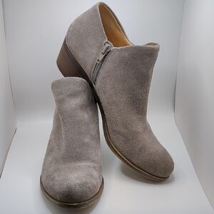Lucky brand "Brixlee" Gray Suede Ankle Boots Size 8.5